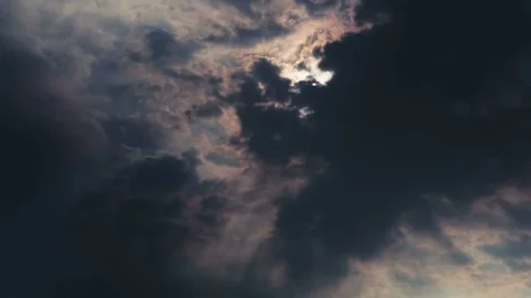Timelapse of Sun Covered by Fast Dark Clouds in an Apocalyptic Creepy Atmos.. Stock-Footage 74139411