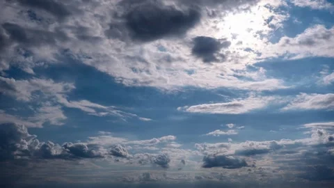 Timelapse of Sun Emerging Through Dramatic Clouds Stock Footage 310872402