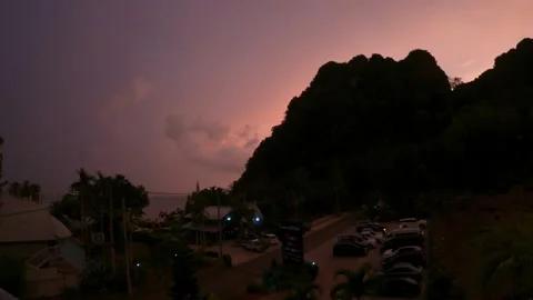 Timelapse - sun is playing with light - fast moving clouds Stock Footage 194434690