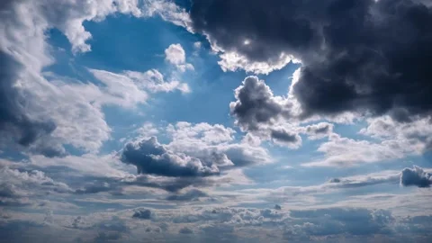 Timelapse of Sun Rays, Cloud Formations Over Horizon Stock-Footage 309370770