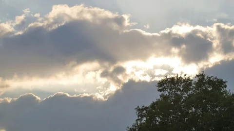 Timelapse - Sun Rays &amp; Clouds Stock Footage 81308737