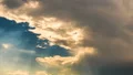 Timelapse of sun rays emerging through fluffy clouds, trust and hope, heaven HD Footage