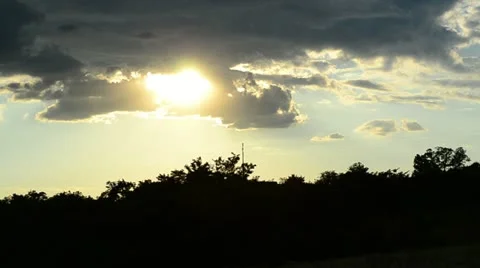 Timelapse, Sun Rays Piercing Through Dark Clouds - Archival 2012 Dramatic Sky Stock Footage 11322699