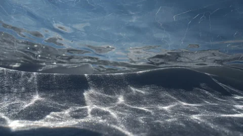 Timelapse of sun reflections moving trough transparent piece of ice floe Stock Footage 177296537