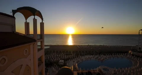 Timelapse with the sun rising over Riu H... | Stock Video | Pond5