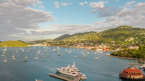 Timelapse Sun rolling over the hills of St. Thomas Stock Footage 89659243