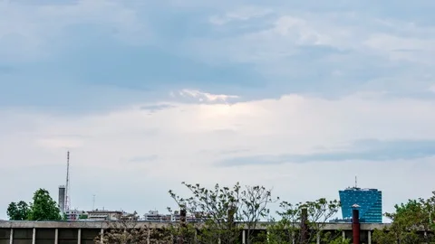 Timelapse sun setting down over buildings Stock Footage 90046367