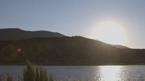 Timelapse Sun Setting on Flowing Green River Colorado Stock Footage 121590835