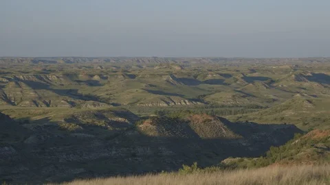 Timelapse Sun Setting Over Badlands Landscape North Dakota Stock Footage 121639599