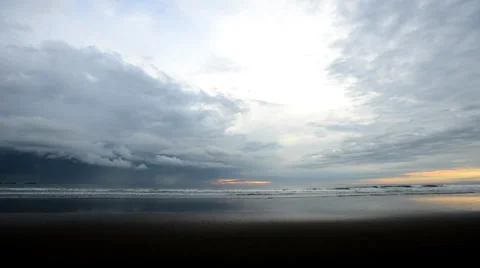 Timelapse of Sun Setting Over Beach in Costa Rica HD Video Stock Footage 29236327