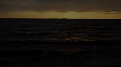 Timelapse of sun setting at seascape. Stock Footage 58952212