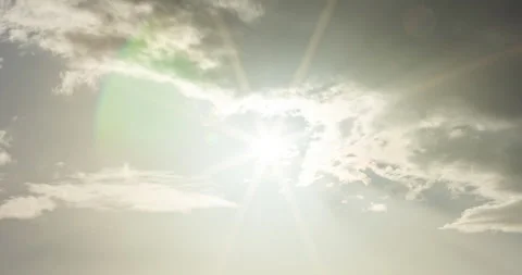 Timelapse of sun shining above the clouds with beautiful rays Stock Footage 287790146