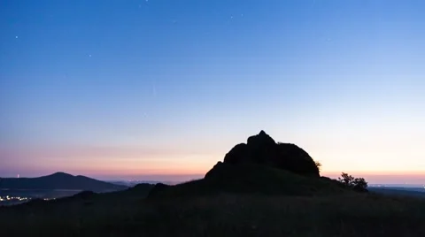 Timelapse from sundown to night at the german Doernberg 動画素材 40310323