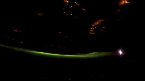 Timelapse Sunlight Planet Earth seen from the ISS Stock Footage 73099651