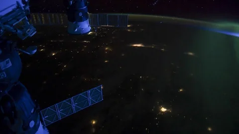 Timelapse Sunlight Planet Earth seen from the ISS Stock Footage 73099780