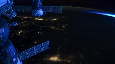 Timelapse Sunlight Planet Earth seen from the ISS Stock Footage 73100035