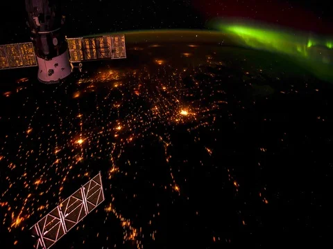 Timelapse Sunlight Planet Earth seen from the ISS Stock Footage 73100415