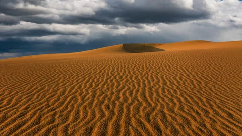 Timelapse of sunny day over the sand dunes in the desert. Rub' al Khali desert Stock Footage 278019331