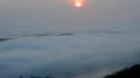 Timelapse sunrise above the clouds Stock Footage 275208786