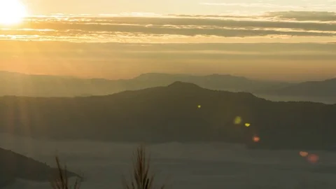 TimeLapse Of Sunrise And Mountain Stock Footage 74124040