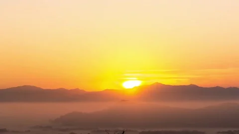 TimeLapse Of Sunrise And Mountain Stock Footage 74129740