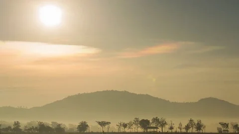 TimeLapse Of Sunrise And Mountain Stock Footage 74165488