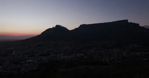 Timelapse of the sunrise and Table mountain Cape Town Stock Footage 61248581