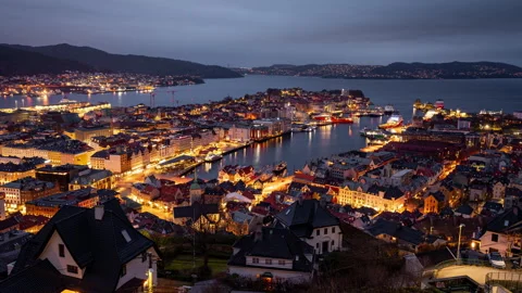 Timelapse of a sunrise in Bergen Stock Footage 332226358