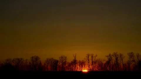 Timelapse sunrise. Brightness stabilized Stock Footage 74389055