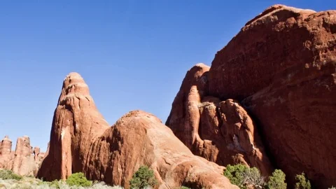 Timelapse of sunrise in Devil's Garden, Utah Stock Footage 79584312
