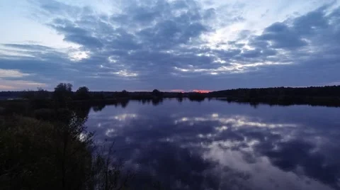 Timelapse sunrise at the Huettensee 動画素材 40336966