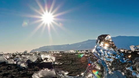 Timelapse of sunrise in Ice Stock Footage 115080062