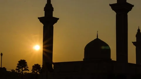 Timelapse of sunrise at mosque Stock Footage