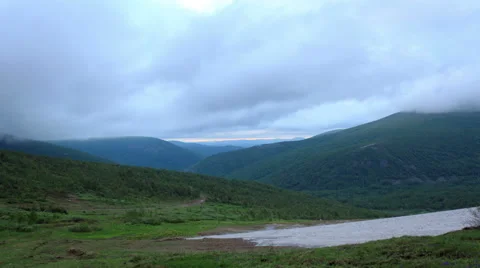 Timelapse sunrise in the mountains Kuznetsky Alatau, Republic of Khakassia,  Stock Footage 59791573