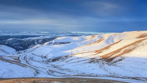 Timelapse sunrise in the mountains Northern Caucasus, Russia. Stock Footage