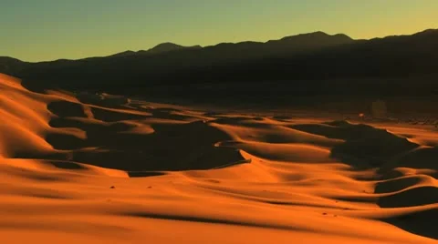 Timelapse Sunrise or Sunset over Gold Desert Sand Dunes Stock Footage