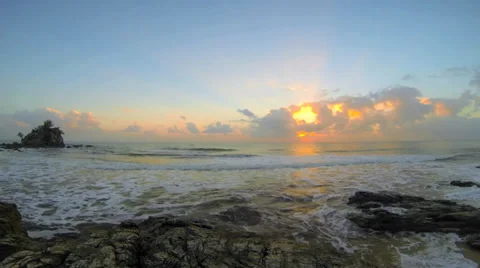 Timelapse of a sunrise over the ocean Stock Footage 34386374