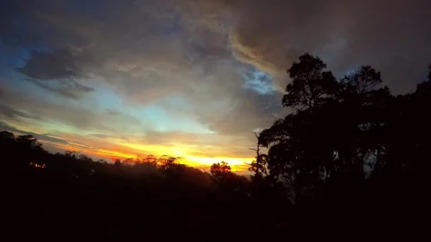 Timelapse of Sunrise Over Phou Phieng Peak, Bolaven Plateau, Southern Laos Stock Footage 311882669