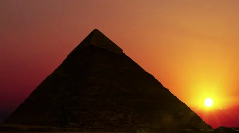 Timelapse. Sunrise over the pyramid of Cheops. Giza Egypt. Stock Footage