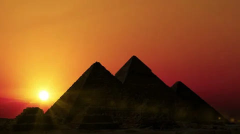 Timelapse. Sunrise over pyramids. Giza Egypt. Stock Footage