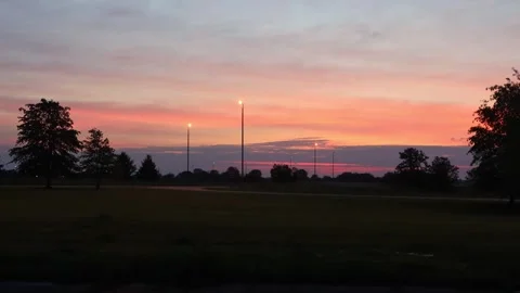 Timelapse Sunrise over the road Stock Footage 242059153