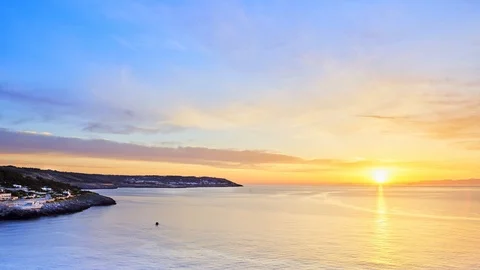 Timelapse of Sunrise on Southern Italy Coast Stock Footage