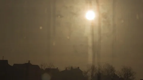 Timelapse of Sunrise Through Dirty Window Видео 127597682