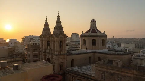 Timelapse sunrise, Valetta Malta Stock Footage 252213520