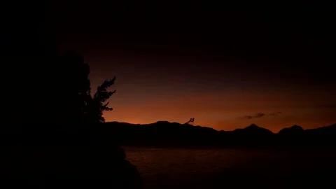 Timelapse Sunrise with Volcanic Eruption Stock Footage 122840038