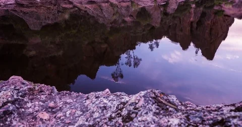 Timelapse of Sunrise in Water Reflection 4K Stock Footage 81538404