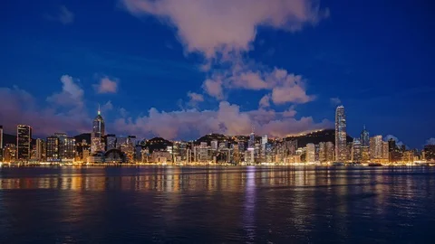 Timelapse of sunrising  at Central area Hong Kong Stock Footage