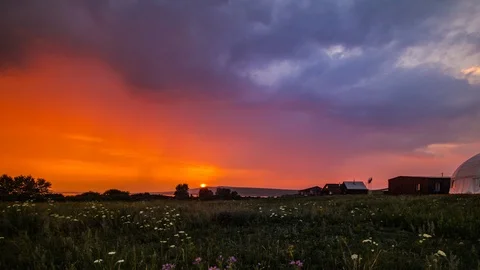 Timelapse from a sunset above the hills Stock Footage 97408024