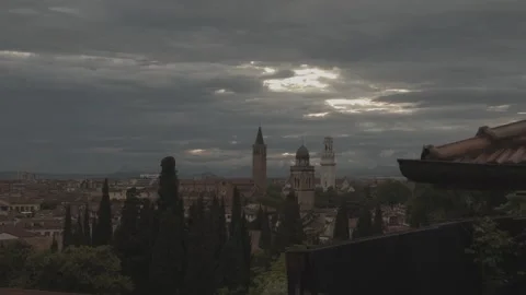 Timelapse of sunset above Verona. Stock Footage 199442987