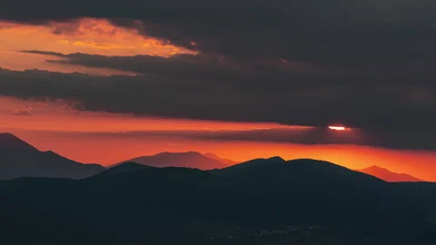Timelapse of a sunset after the storm Stock Footage 136368430